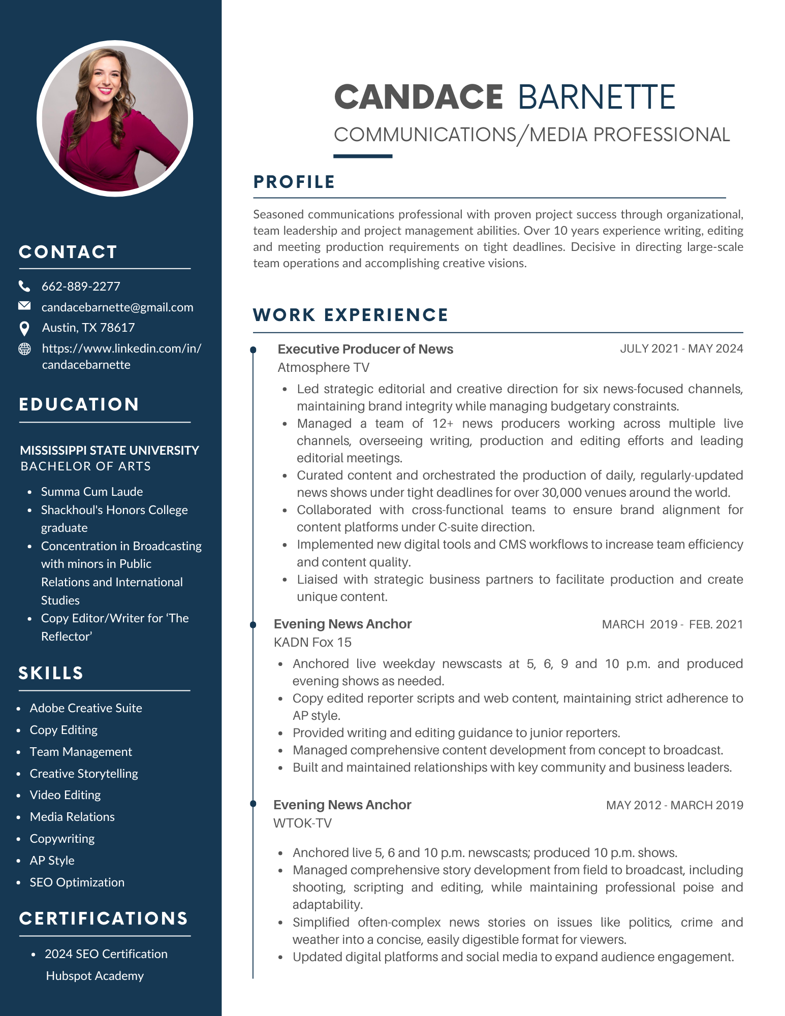 C Barnette canva resume